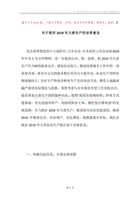 关于抓好2019年大春生产的安排意见.docx