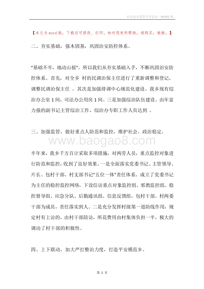 社会治安监管半年总结.docx_第2页