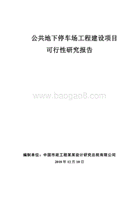 公共地下停车场工程建设项目可行性研究报告.doc