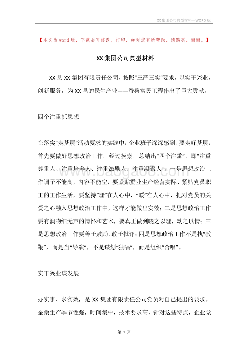 XX集团公司典型材料.docx_第1页