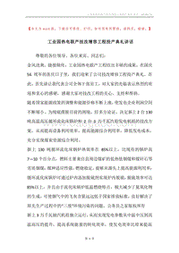 工业园热电联产技改增容工程投产典礼讲话.docx