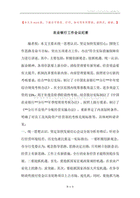 农业银行工作会议纪要.docx
