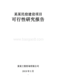 某某民宿建设项目可行性研究报告.docx