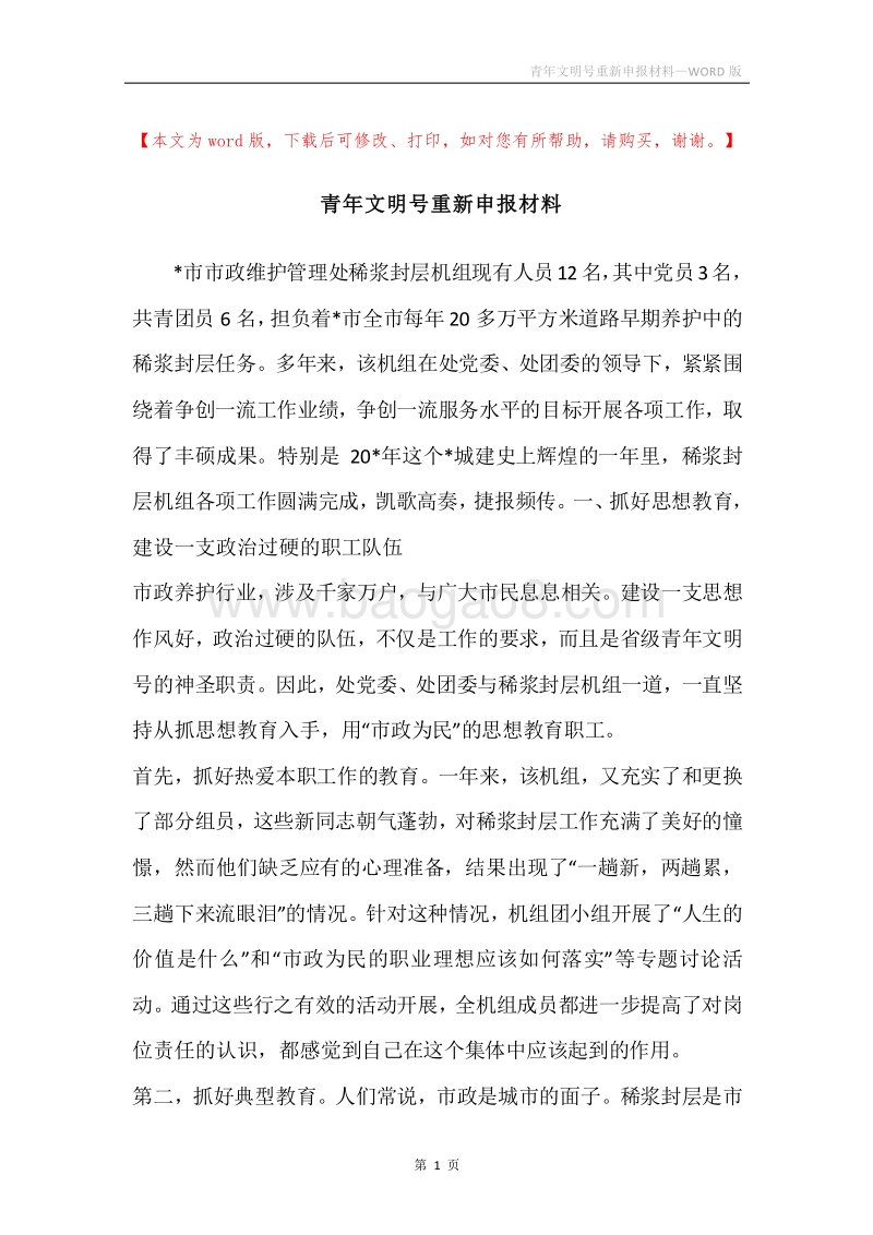 青年文明号重新申报材料.docx_第1页