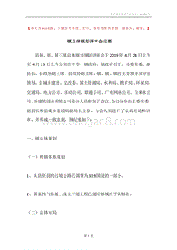 镇总体规划评审会纪要.docx
