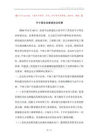 中小型企业座谈会议纪要.docx