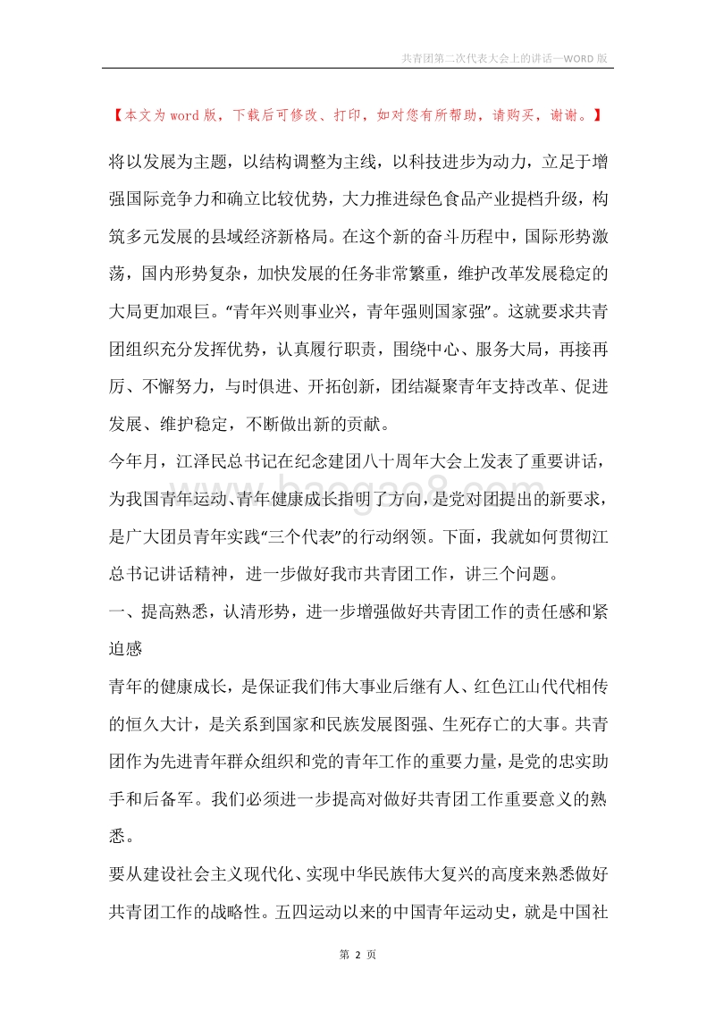 共青团第二次代表大会上的讲话.docx_第2页
