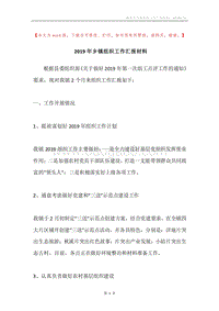2019年乡镇组织工作汇报材料.docx