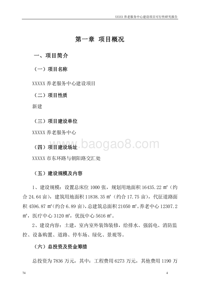 新型养老服务中心建设项目可行性研究报告.doc_第5页