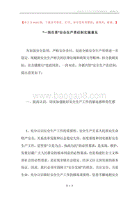 “一岗双责”安全生产责任制实施意见.docx