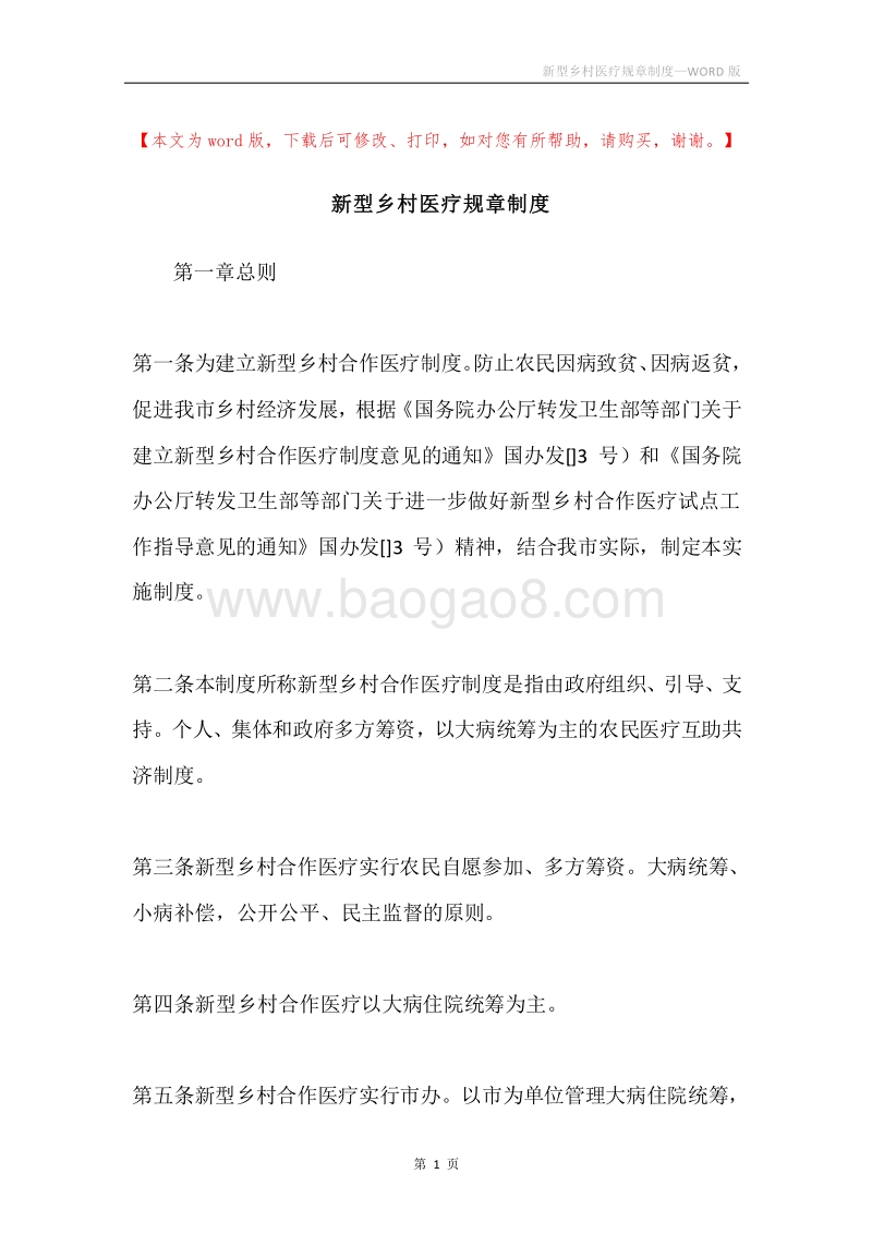 新型乡村医疗规章制度.docx_第1页