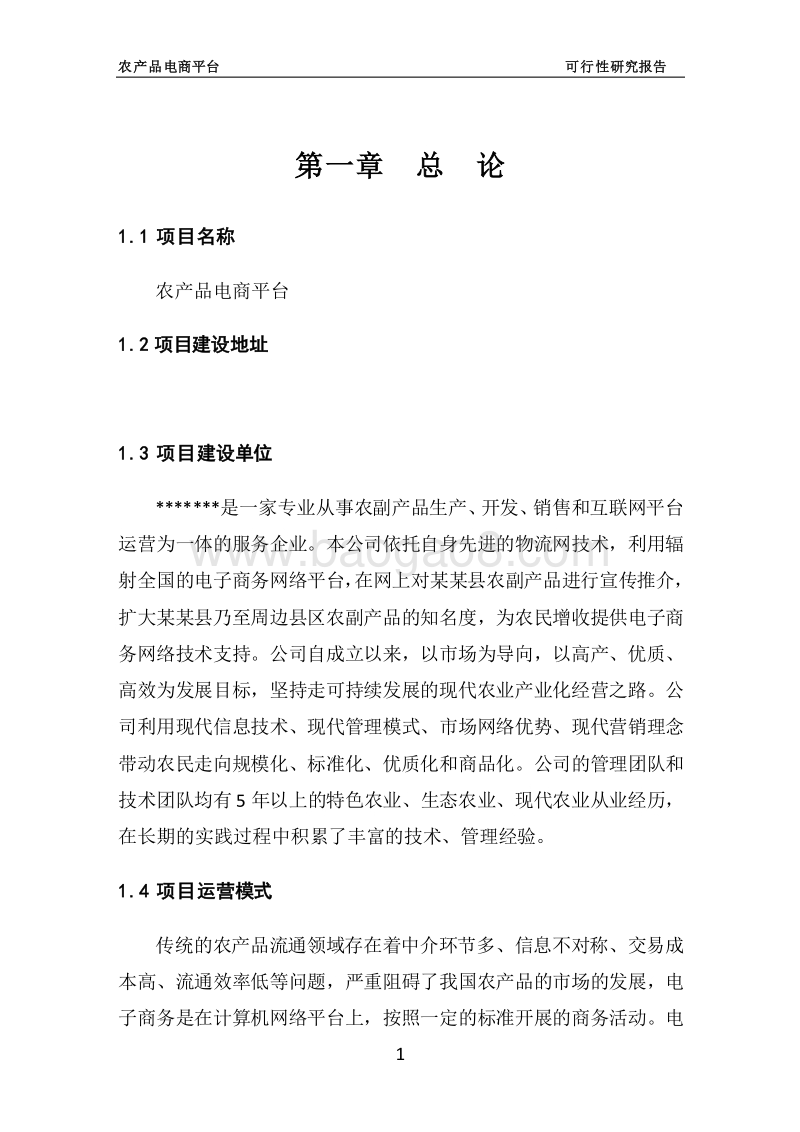 农产品电商平台建设项目可行性研究报告.doc_第4页