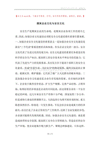 煤炭企业文化与安全文化.docx