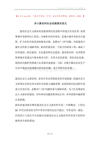 步入新农村社会实践报告范文.docx