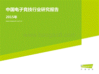2015年中国电子竞技行业研究报告.pdf
