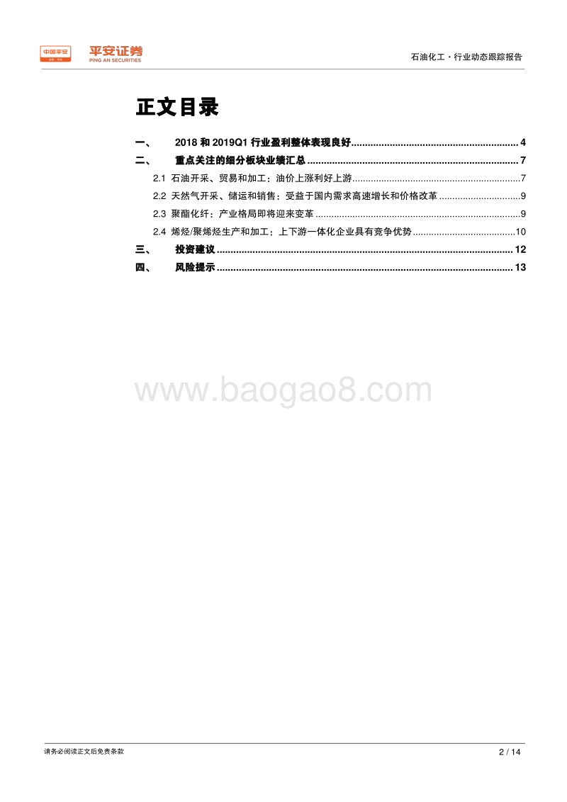 石油化工行业2018年报和2019一季报综述.pdf_第2页