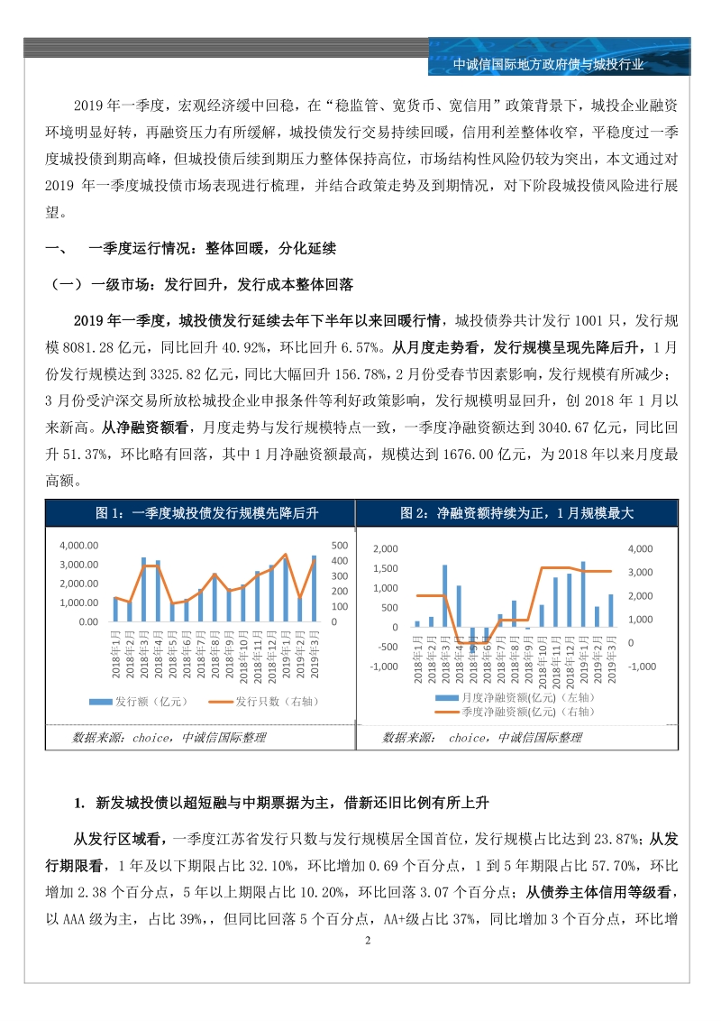 城投行业2019年一季度回顾与展望之市场运行篇.pdf_第2页