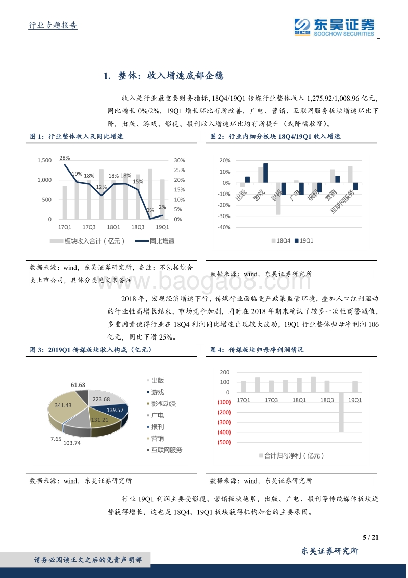 传媒行业2018年年报及2019年一季报综述.pdf_第5页