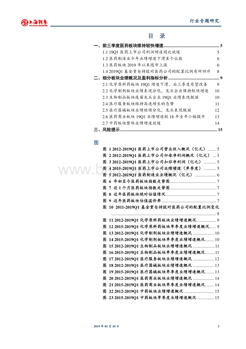 医药行业2018年年报及2019年一季报总结.pdf_第3页