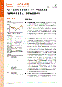 电子行业2018年年报及2019年一季报业绩综述.pdf