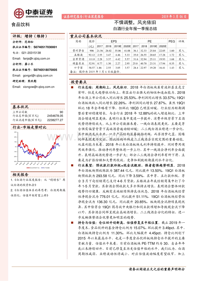 白酒行业年报一季报总结：不惧调整，风光依旧.pdf_第1页
