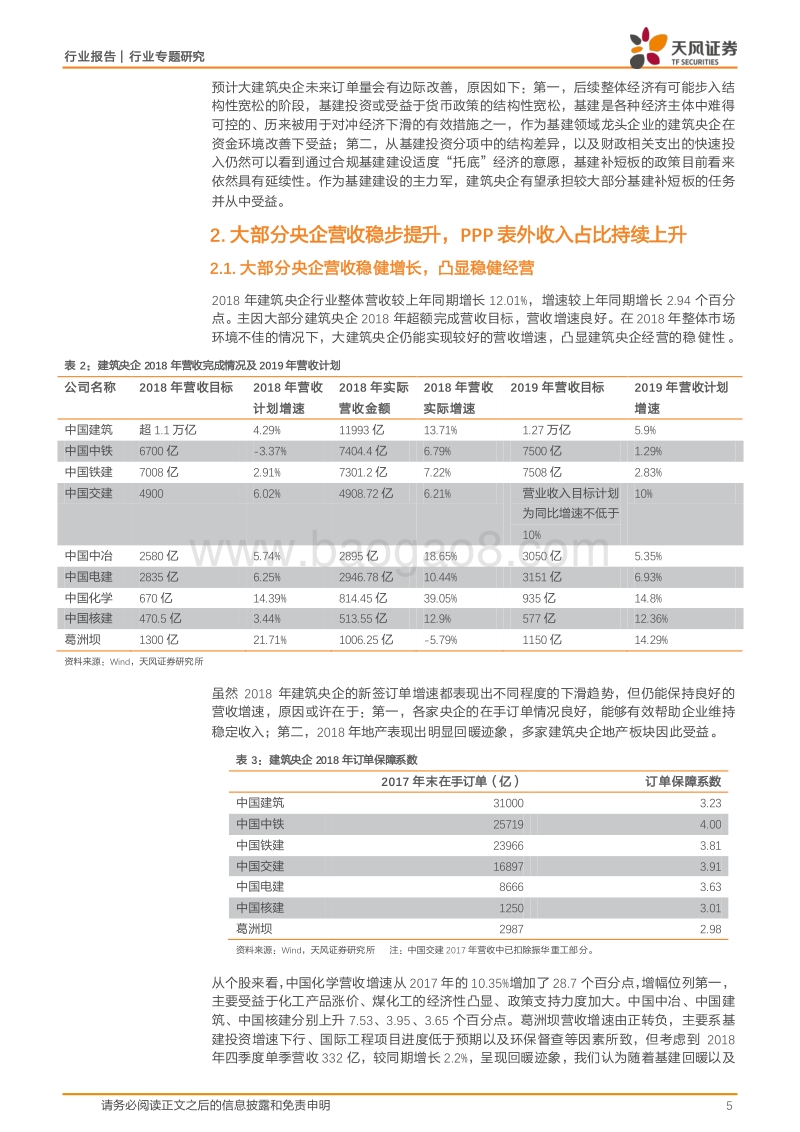 建筑央企2018年年报及一季报汇总分析.pdf_第5页