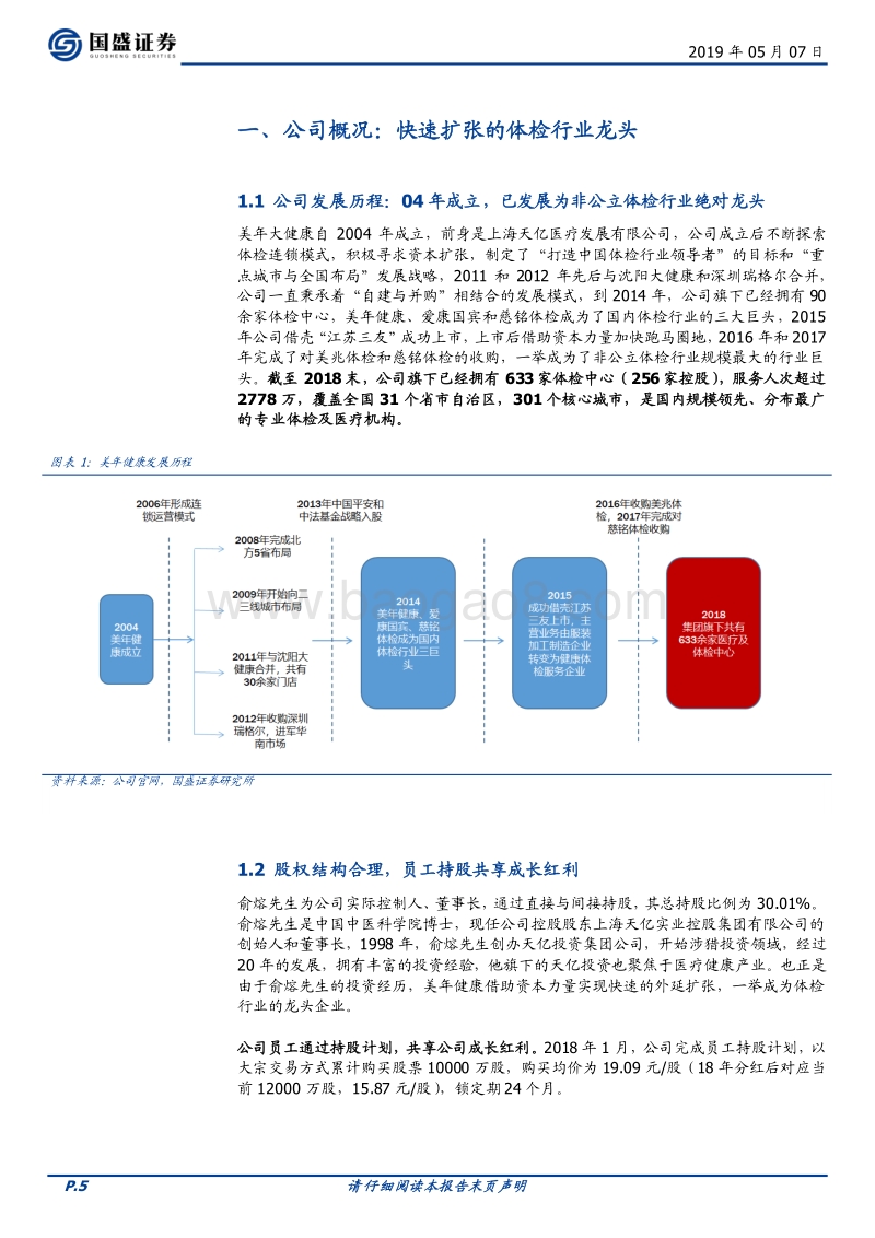 美年健康：平台价值极高的体检行业龙头.pdf_第5页