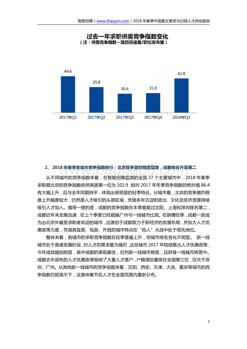 2018年春季中国雇主需求与白领人才供给报告.pdf_第2页