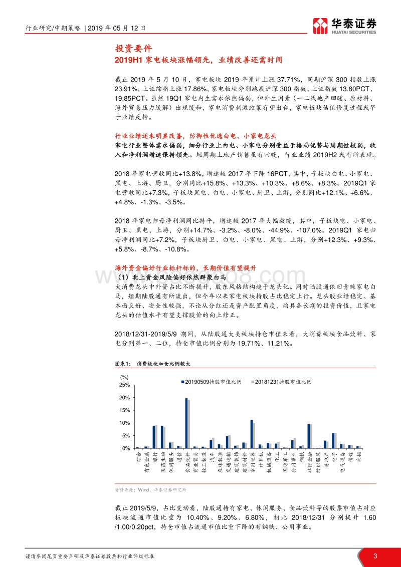 家电行业2019年中期策略：越过高山，重上征程.pdf_第3页