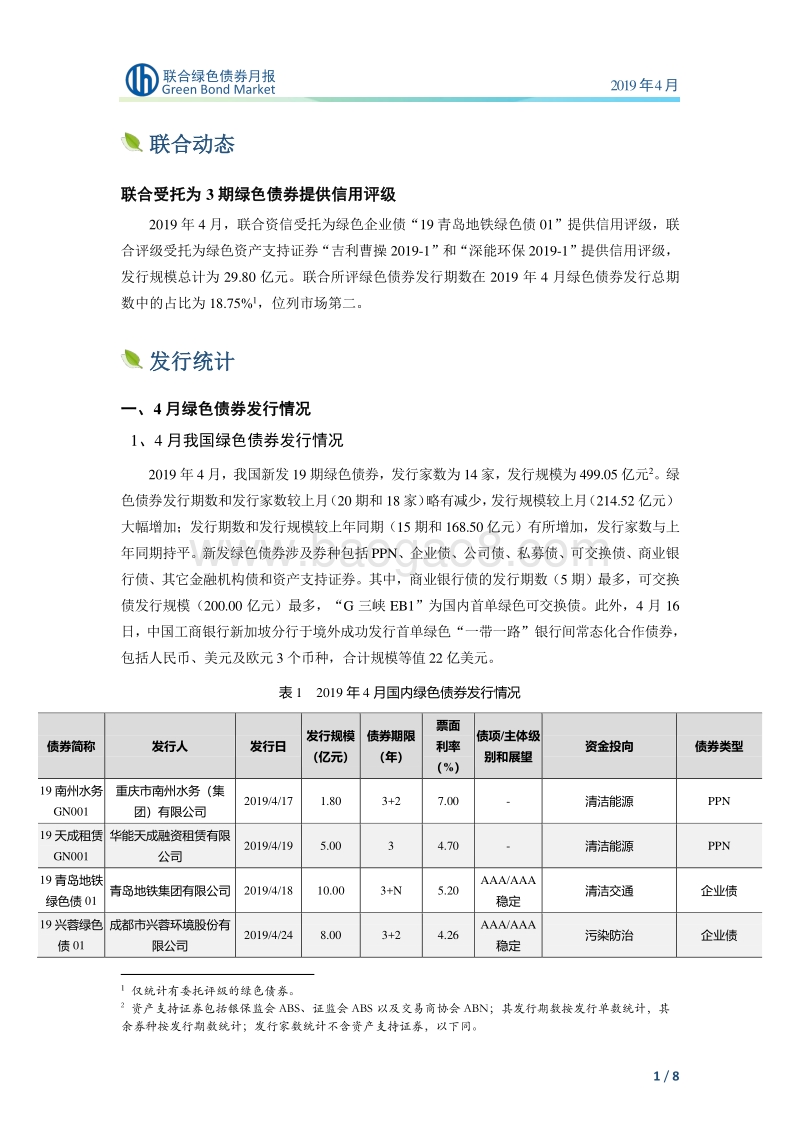 2019年4月绿色债券月报.pdf_第2页