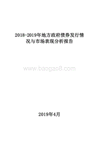 2018-2019年地方政府债券发行情况与市场表现分析报告.doc