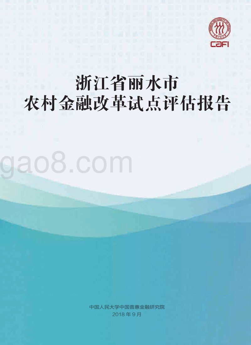 浙江省丽水市农村金融改革试点评估报告.pdf_第1页