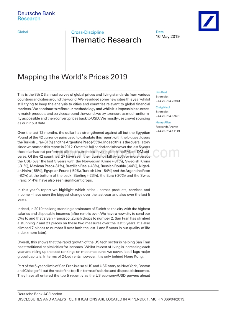 2019年全球生活成本和生活质量报告.pdf_第1页