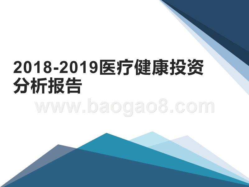2018-2019医疗健康投资分析报告.pptx_第1页