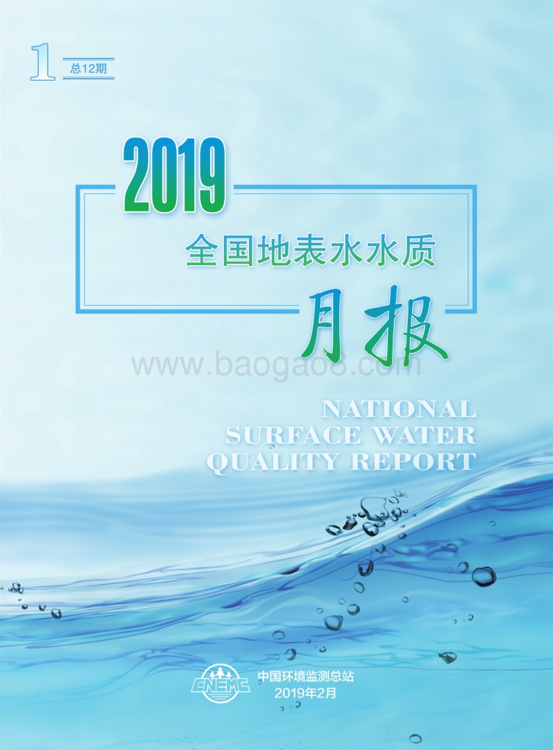 2019年1月全国地表水水质月报.pdf_第1页
