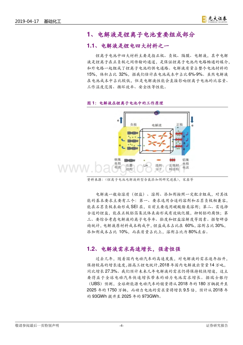 电解液行业研究报告：六氟磷酸锂走出底部，添加剂提升差异化.pdf_第4页
