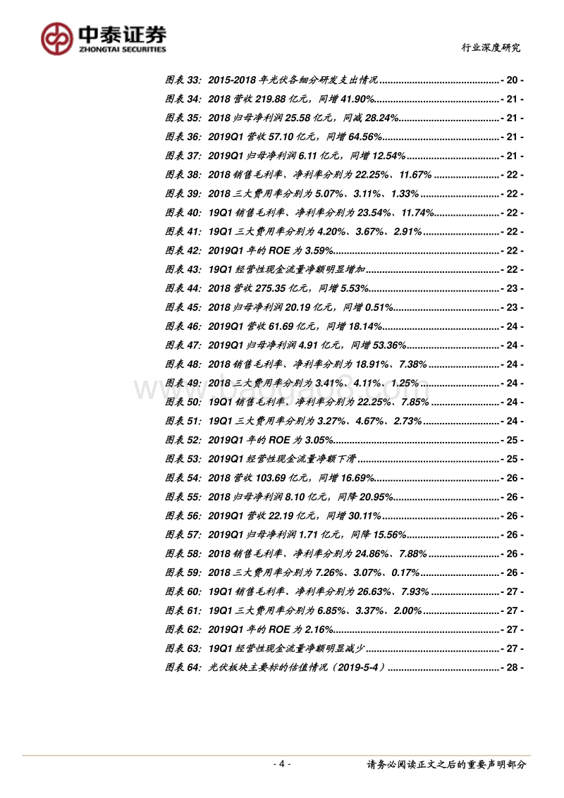 光伏系列研究报告之五：2018&2019Q1总结：板块量利开启反转，产业拐点确立.pdf_第4页