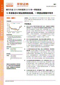 银行行业2018年年报和2019年一季报综述.pdf
