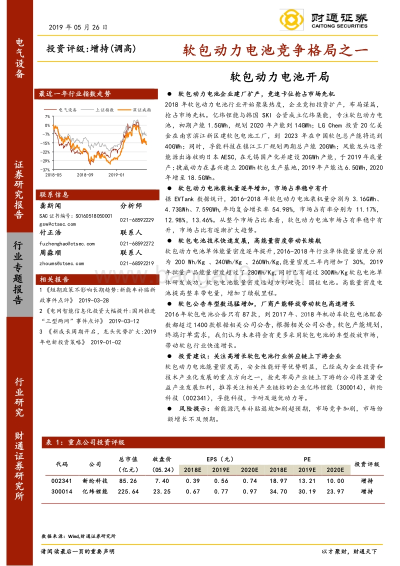 软包动力电池竞争格局之一：软包动力电池开局.pdf_第1页