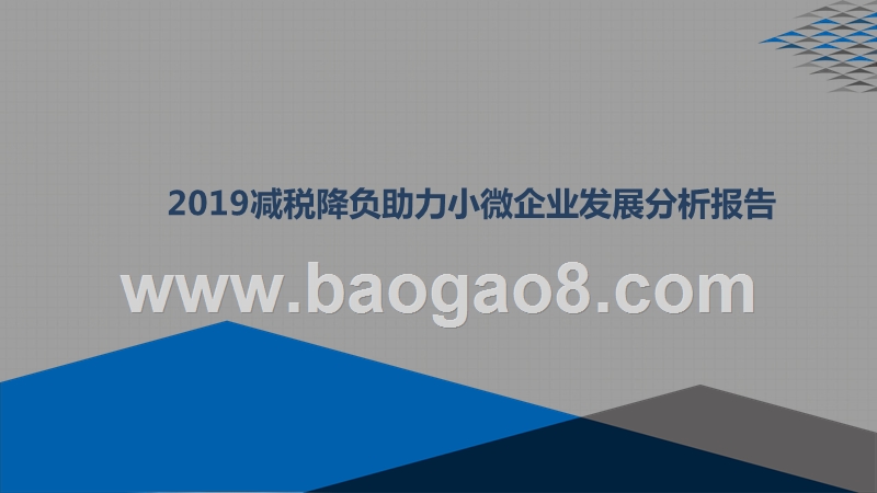 2019减税降负助力小微企业发展分析报告.pptx_第1页
