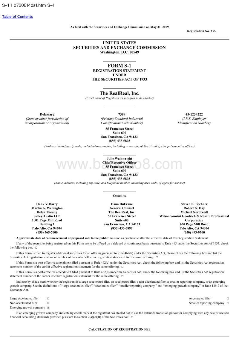 TheRealReal招股书.pdf_第1页