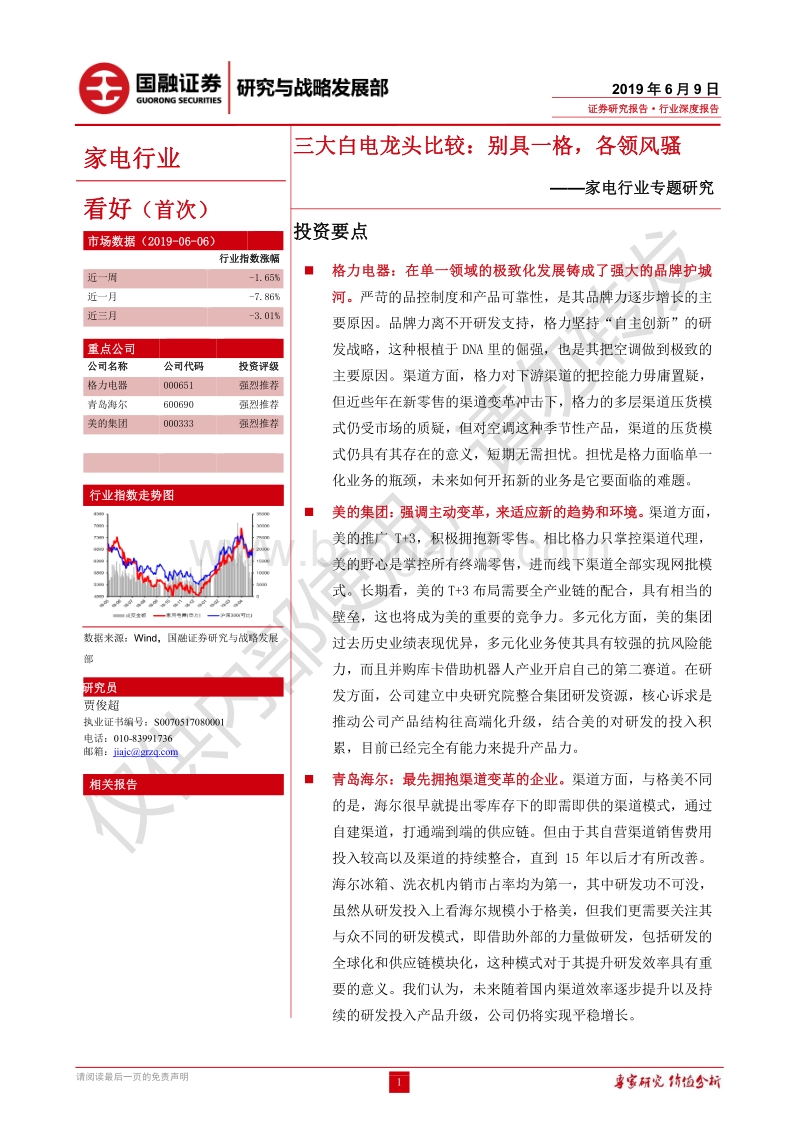 家电行业专题研究：三大白电龙头比较：别具一格，各领风骚.pdf_第1页