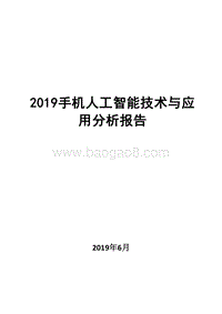 2019手机人工智能技术与应用分析报告.docx