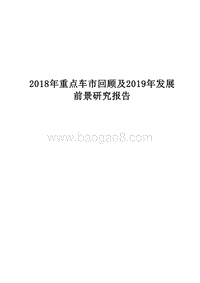 2018年重点车市回顾及2019年发展前景研究报告.doc