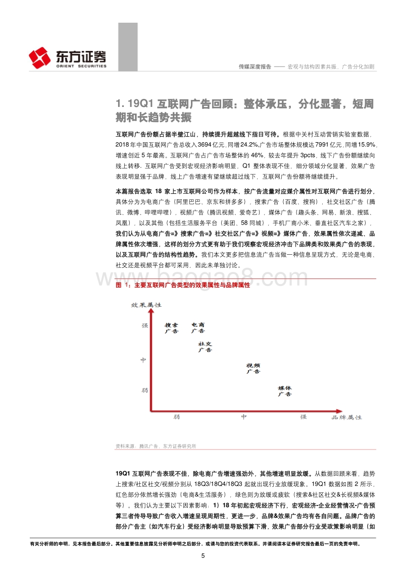 2019Q1互联网广告回顾：宏观与结构因素共振，广告分化加剧.pdf_第5页