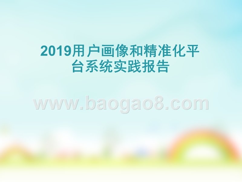 2019用户画像和精准化平台系统实践报告.pptx_第1页
