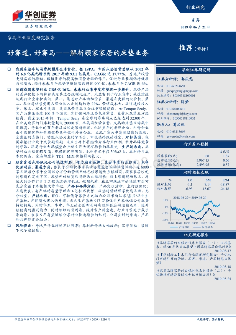 家具行业深度研究报告：解析顾家家居的床垫业务：好赛道，好赛马.pdf_第1页