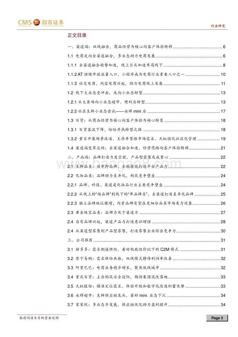 零售行业2019年中期投资策略：合二为一、独运匠心.pdf_第2页
