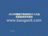 2019中国医疗领域微创介入行业发展前景研究报告.pptx