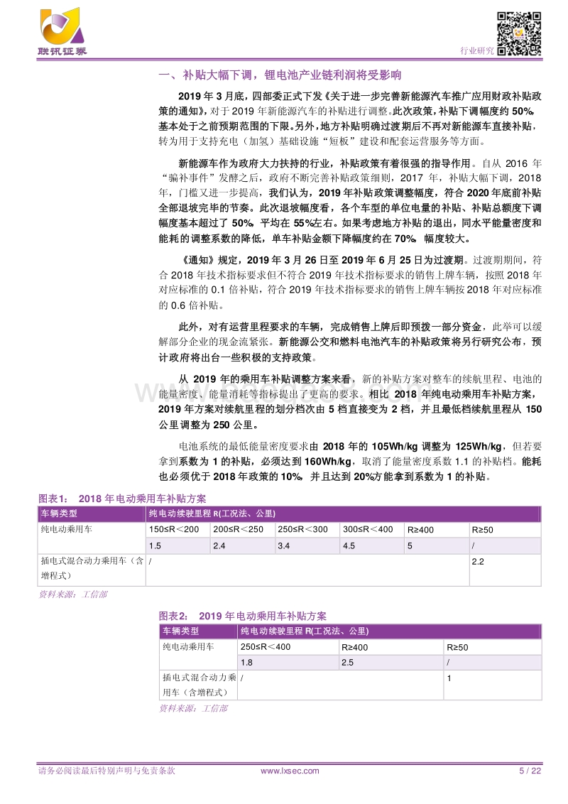 锂电池：补贴下调力度大，中短期产业链利润承压.pdf_第5页